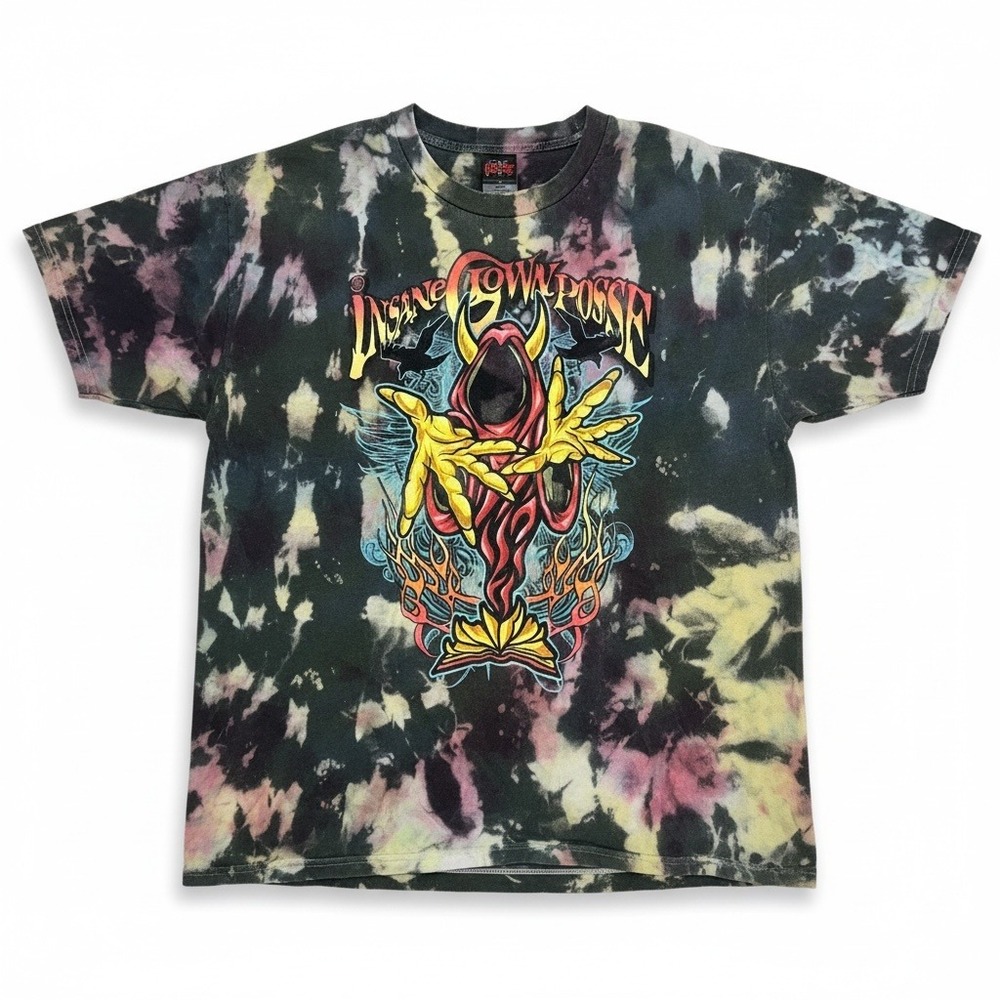 Insane Clown Posse ICP 2XL T Shirt Bleach Tie Dye Distressed Cutout Grunge